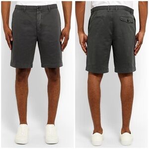 MR P. Straight-Leg Garment-Dyed Cotton-Twill Bermuda Shorts Off Black Sz 30 NWT